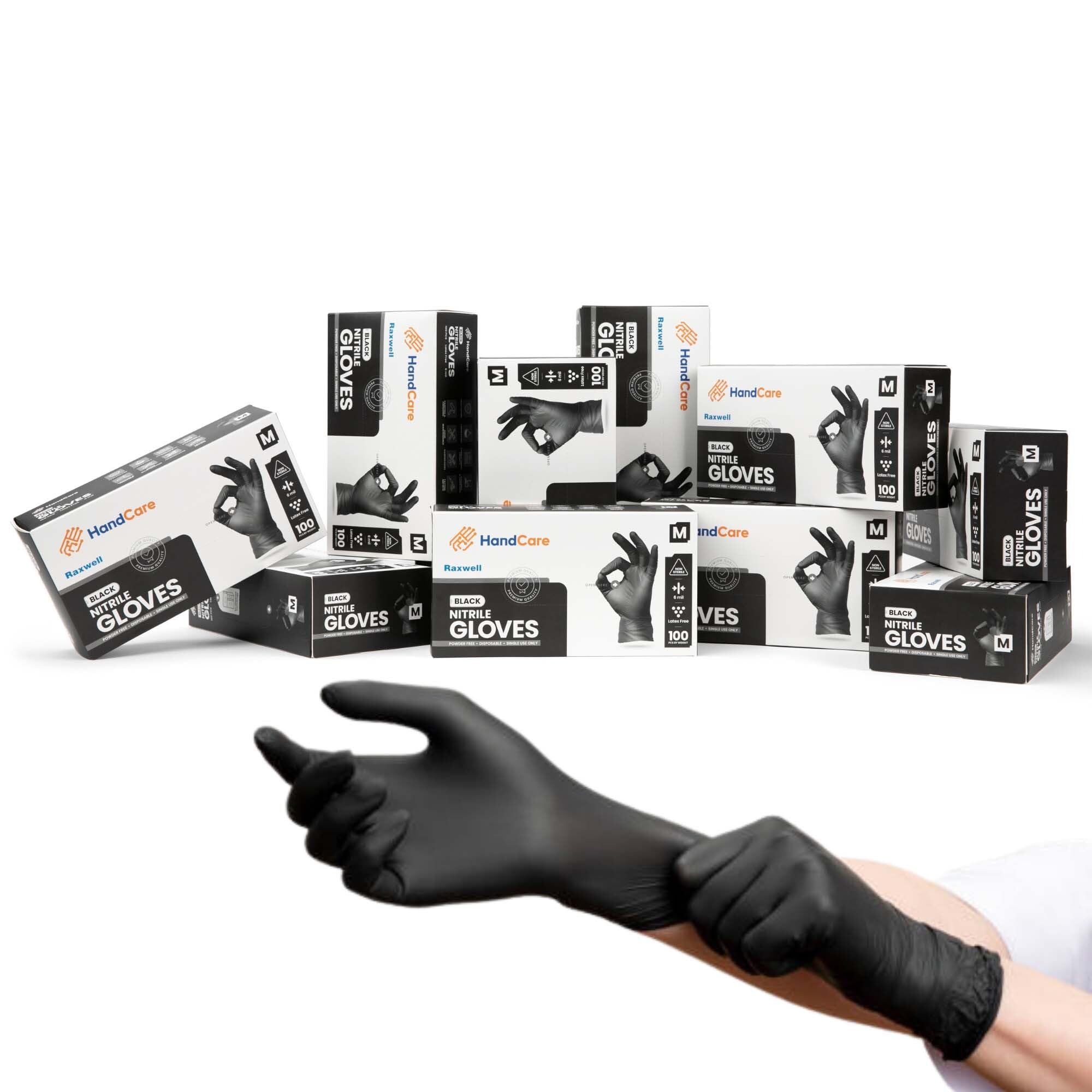 Heavy Duty Black Nitrile Gloves - 6 Mil Thick, Powder-Free, Latex-Free for Tattoo Artists, Cleaning, Cooking, Automotive & Medical Use - Ideal for Salon, Kitchen, Garage & Healthcare Professionals