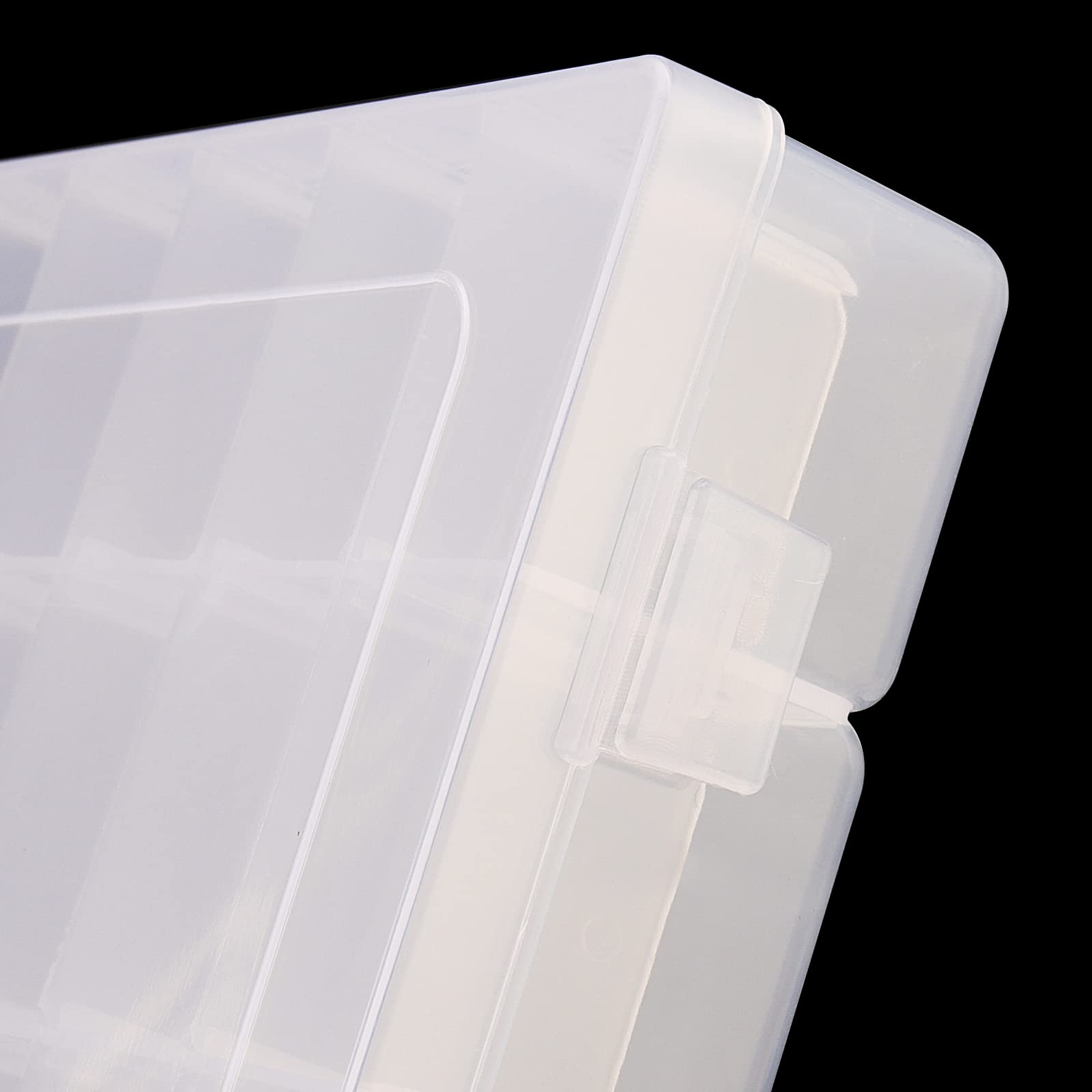 MANCHAP 8 Pack 36 Grids Clear Plastic Beads Storage Containers with Removable Dividers | Jewelry Organizer Box for Beads, Crafts & Label Stickers | Perfect for DIY Art Projects, Craft Room Organization & Small Parts Storage