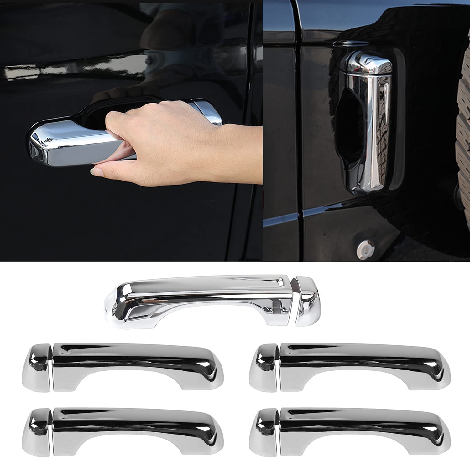 Chrome Car Door Handle Cover & Tailgate Handle Trim for 2018-2022 Jeep Wrangler JL/JLU & 2020-2022 Gladiator JT - Exterior Accessories Upgrade (Perfect for Off-Roading & Car Shows)