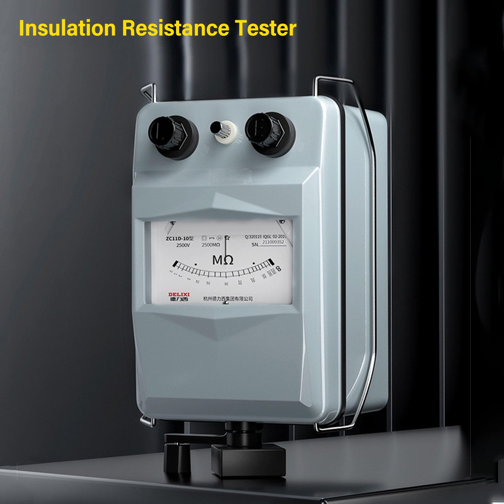 2500V Insulation Resistance Tester - Hand Crank Megohmmeter with Aluminum Case for Electrical Safety Testing - Perfect for Industrial, Home & DIY Electrical Maintenance