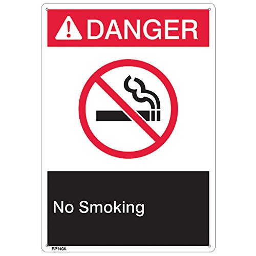 ANSI Z535 Compliant Rigid Plastic 'Danger No Smoking' Safety Sign - 7
