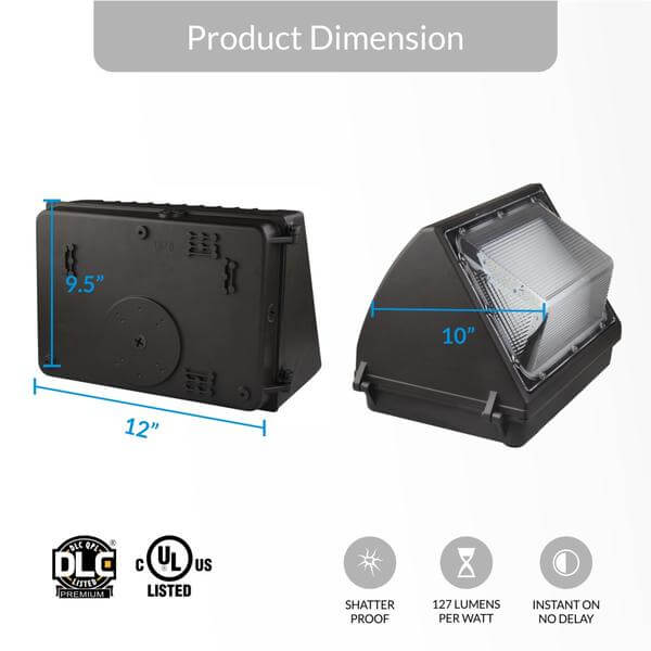 120W LED Wall Pack Light, 5700K Daylight White, Bronze Finish, 420W Equivalent, 15,194 Lumens, Forward Throw - Outdoor Security Lighting for Building Facades, Parking Lots & Warehouse Exteriors