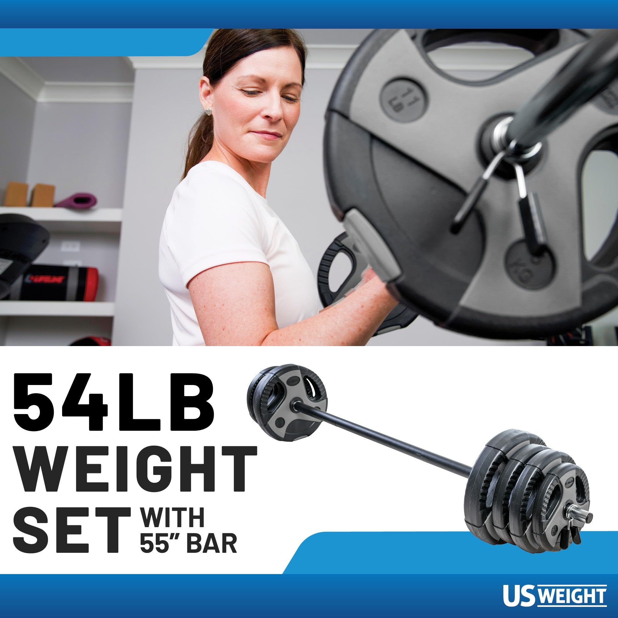 Adjustable Weight Barbell Set for Home Gym - 55