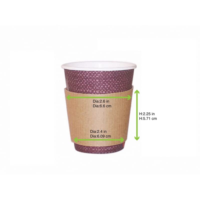 Disposable Paper Coffee Cup Sleeves for 8-10 oz Hot Drinks (1000-Pack) | Eco-Friendly & Insulated | Perfect for Coffee Shops, Cafes & Takeout Services