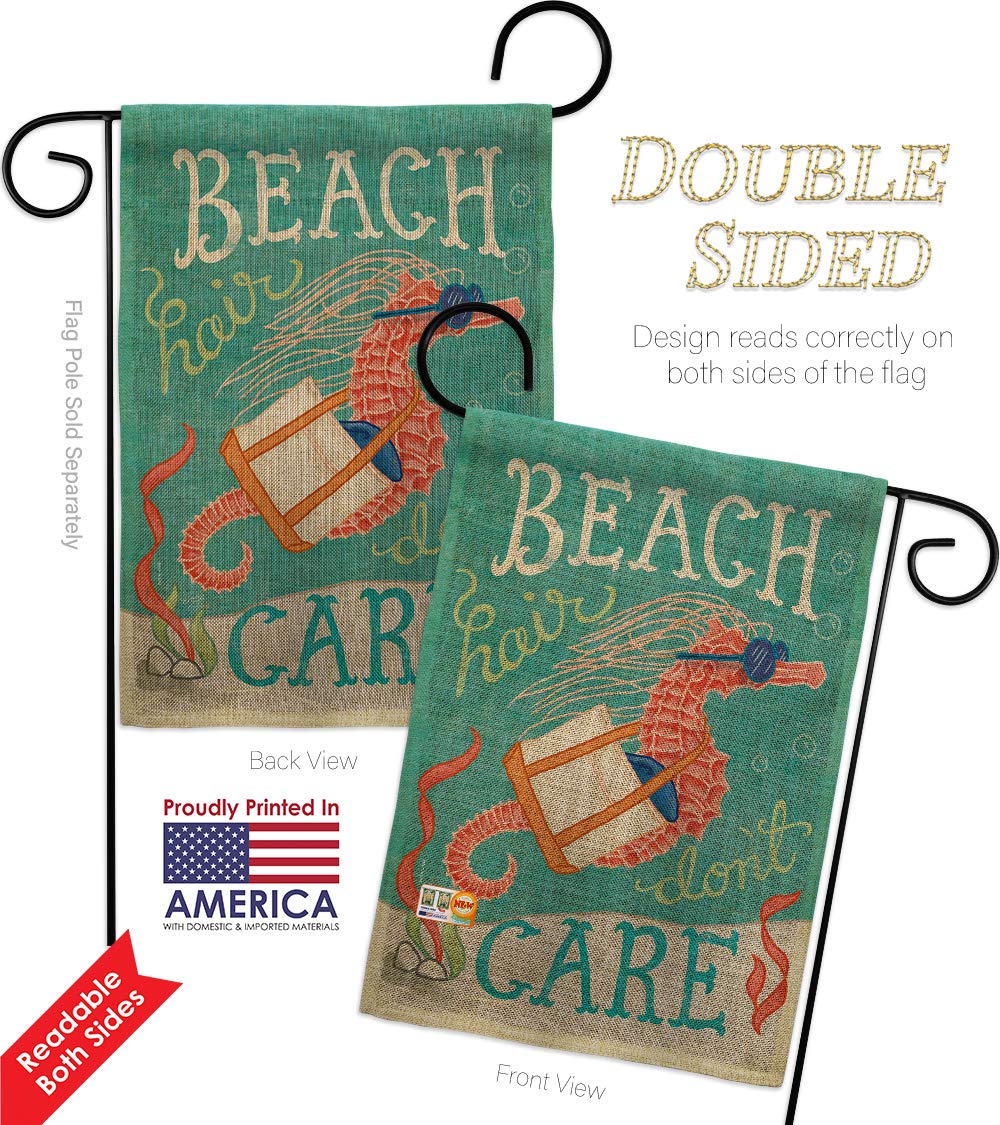Seahorse Beach Flag Set - Coastal Decor for Garden & Yard - Double-Sided