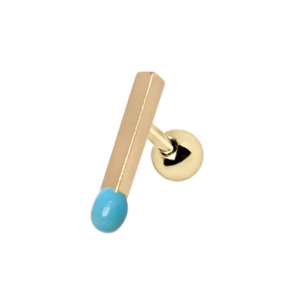 Gold Plated Matchstick Cartilage Earrings for Women - Trendy Minimalist Hoop Earrings for Helix, Tragus & Conch Piercing - Perfect for Everyday Wear & Special Occasions