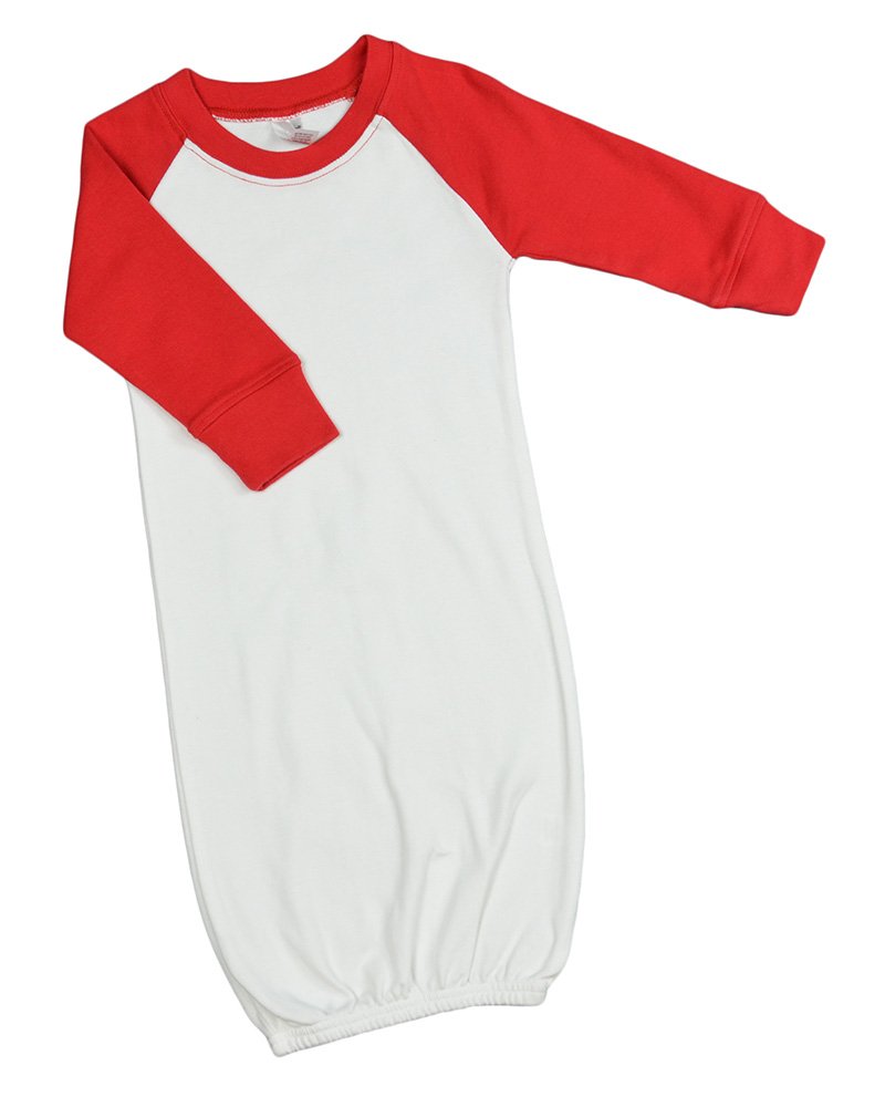 Monag Soft Cotton Long Sleeve Raglan Baby Gown - Newborn Infant Sleepwear & Comfortable Loungewear - Perfect for Nursery, Bedtime & Hospital Visits