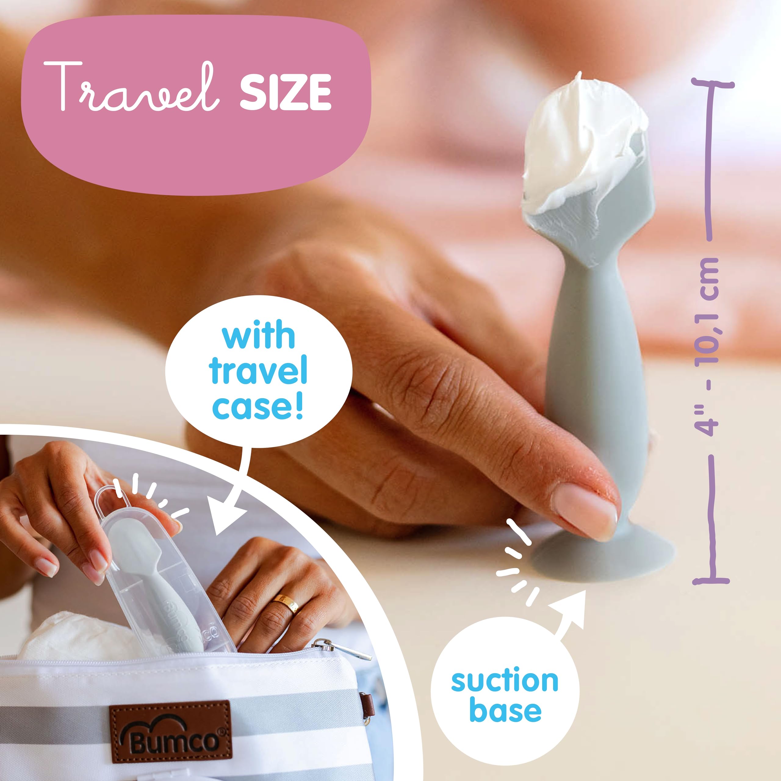 Bumco Diaper Clutch Bag with Wipes Dispenser & BPA-Free Baby Butt Spatula - Compact Travel Organizer for Diaper Cream & Essentials | Perfect for On-the-Go Parents, Daycare & Baby Showers