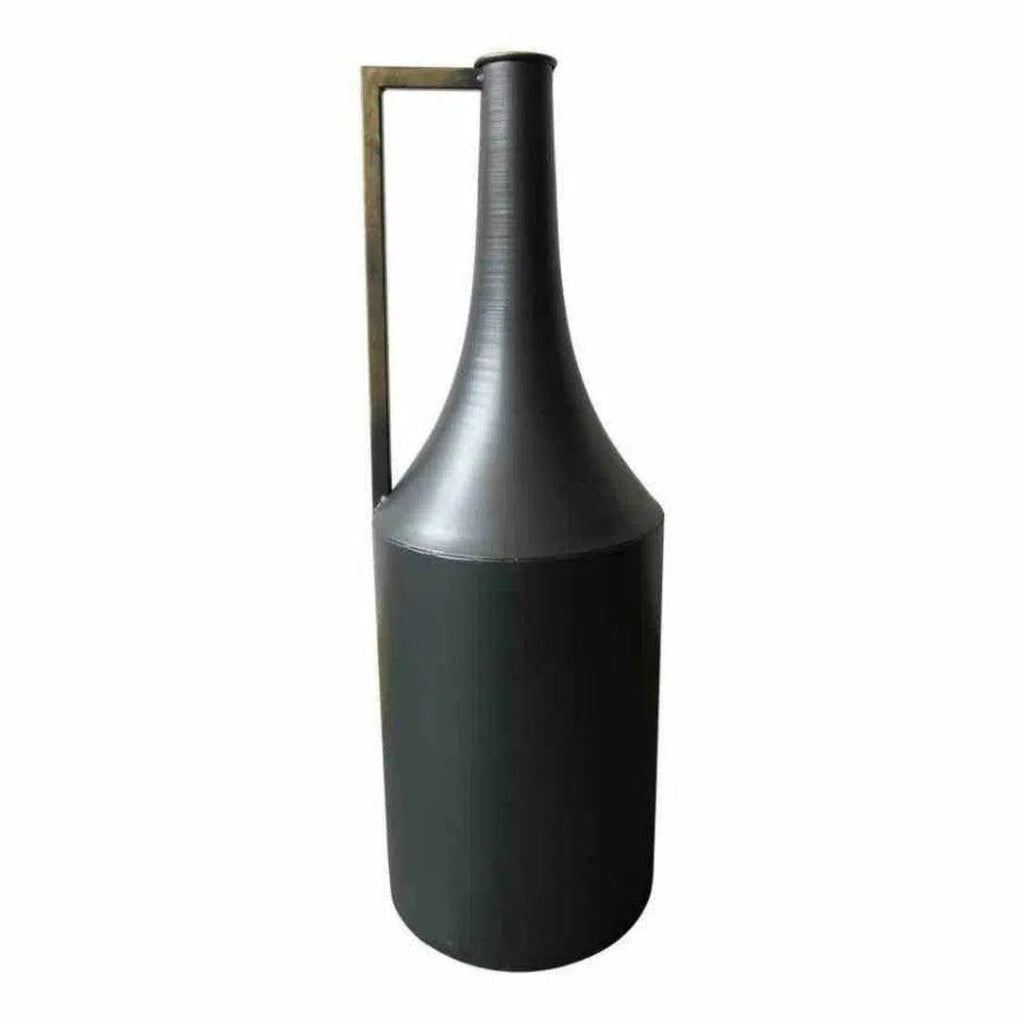 24 Inch Black Metal Vase - Industrial Style Home Decor for Living Room, Dining Table & Wedding Centerpieces