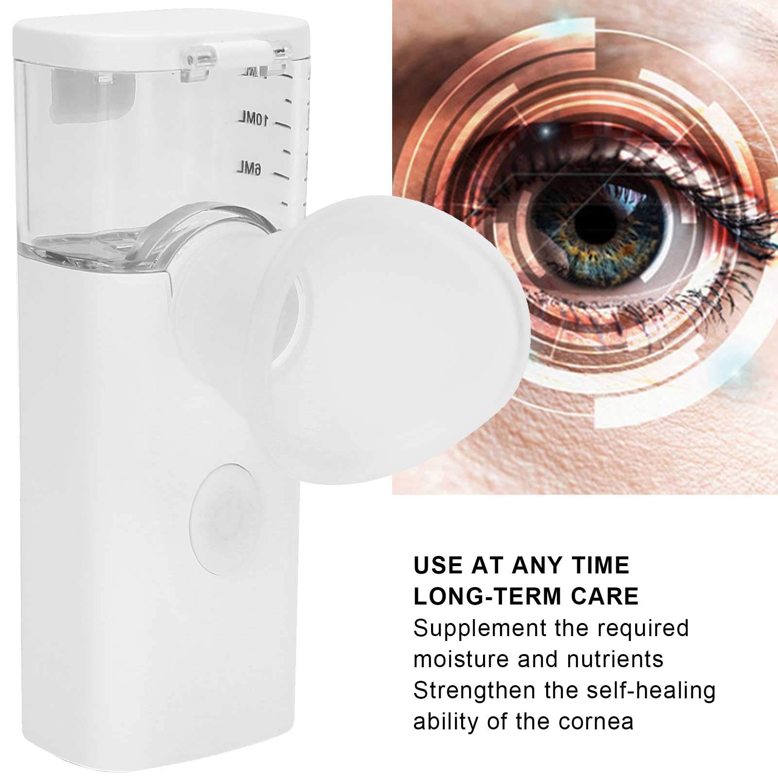 Dioche Portable Eye Humidifier & Facial Steamer - Fast Steam Sprayer for Dry Eyes, Moisturizing Eye Mist Machine for Skin Care & Makeup (White) | Perfect for Travel, Office & Home Eye Relaxation