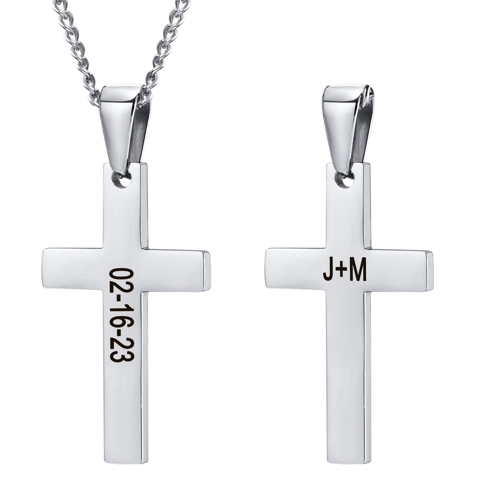 Custom Engravable Cross Pendant Necklace for Men & Women - Personalized Christian Jewelry, Easter Gift, Birthday Present - Perfect for Church, Weddings & Daily Wear