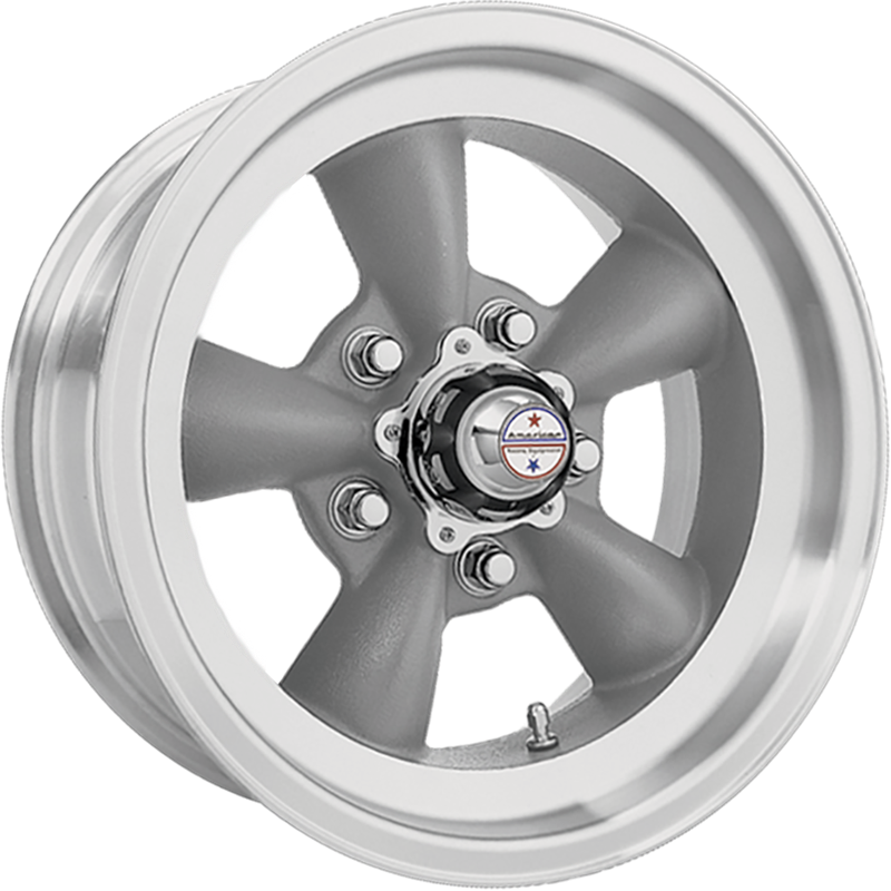 American Racing 14x6 VN105 Torq Thrust D Gray Wheels with Machined Lip - 2mm Offset - Lightweight Performance Rims for Muscle Cars, Hot Rods & Classic Vehicles