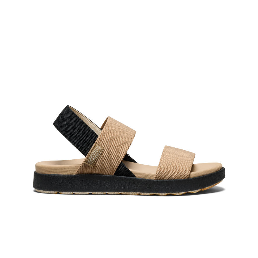 Women's Elle Backstrap Sandal - Comfortable Strappy Summer Sandals in Cornstalk/Black | Casual Wear, Beach Vacation & Everyday Outings