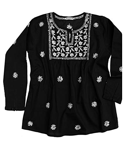 White Embroidery on Black