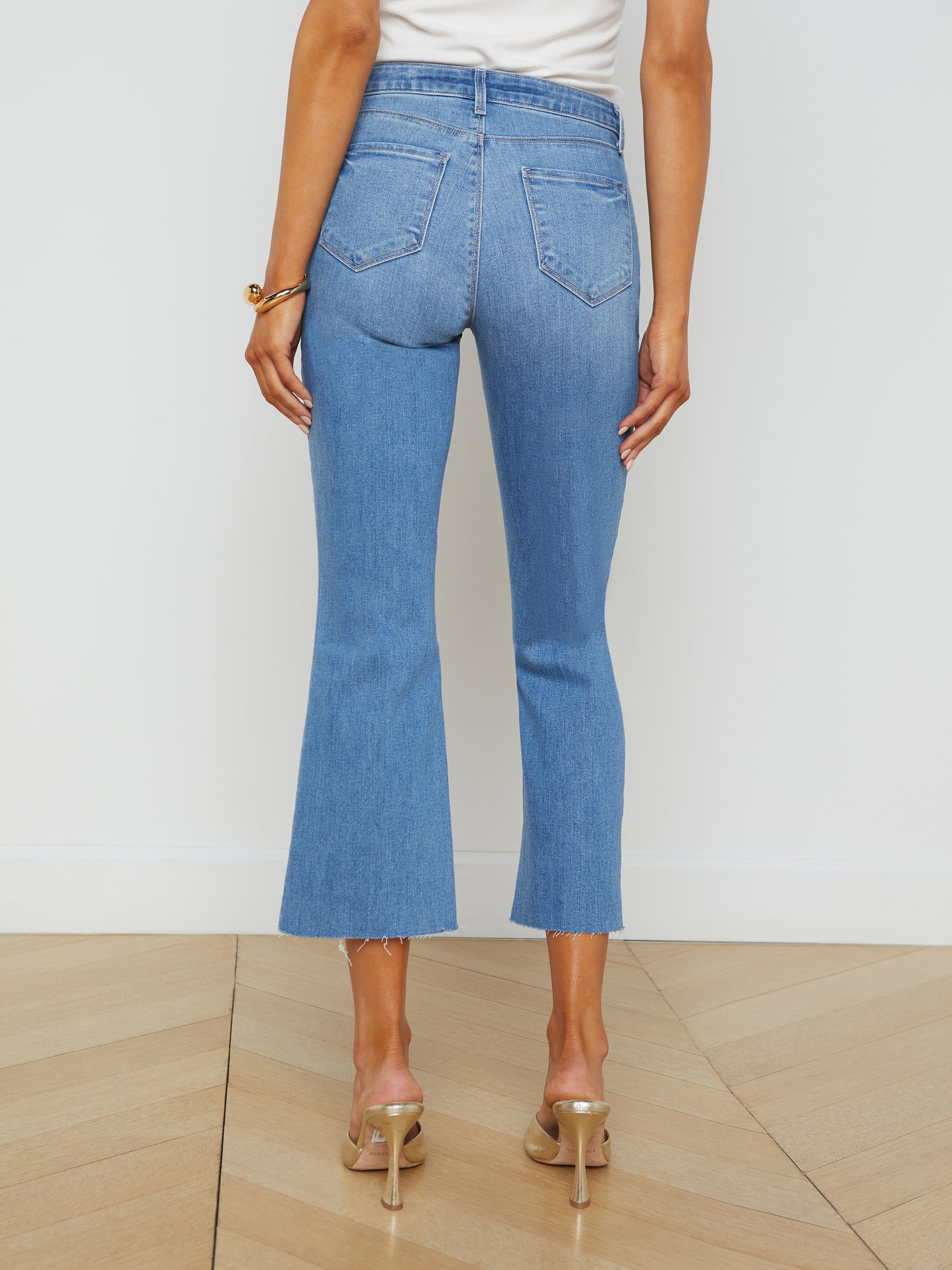 Kendra Cropped Flare Jeans for Women - High Waisted Stretch Denim Pants, Vintage Style Bootcut Jeans | Perfect for Casual Outfits, Date Nights & Office Wear