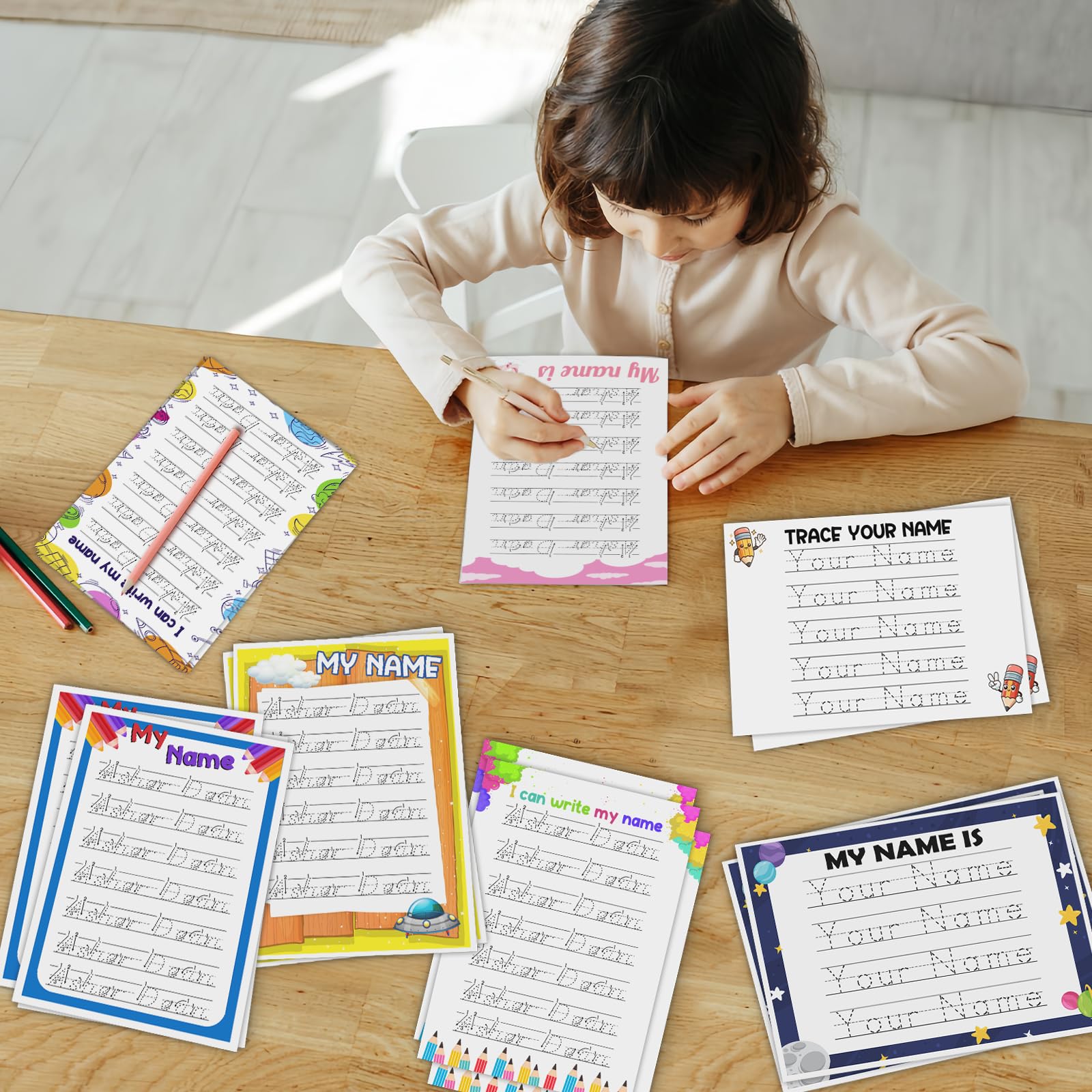 Personalized Name Tracing A4 Paper - Custom Handwriting Practice Sheets for Kids - Preschool Writing Worksheet for Early Learning - Perfect for Homeschool & Classroom Activities