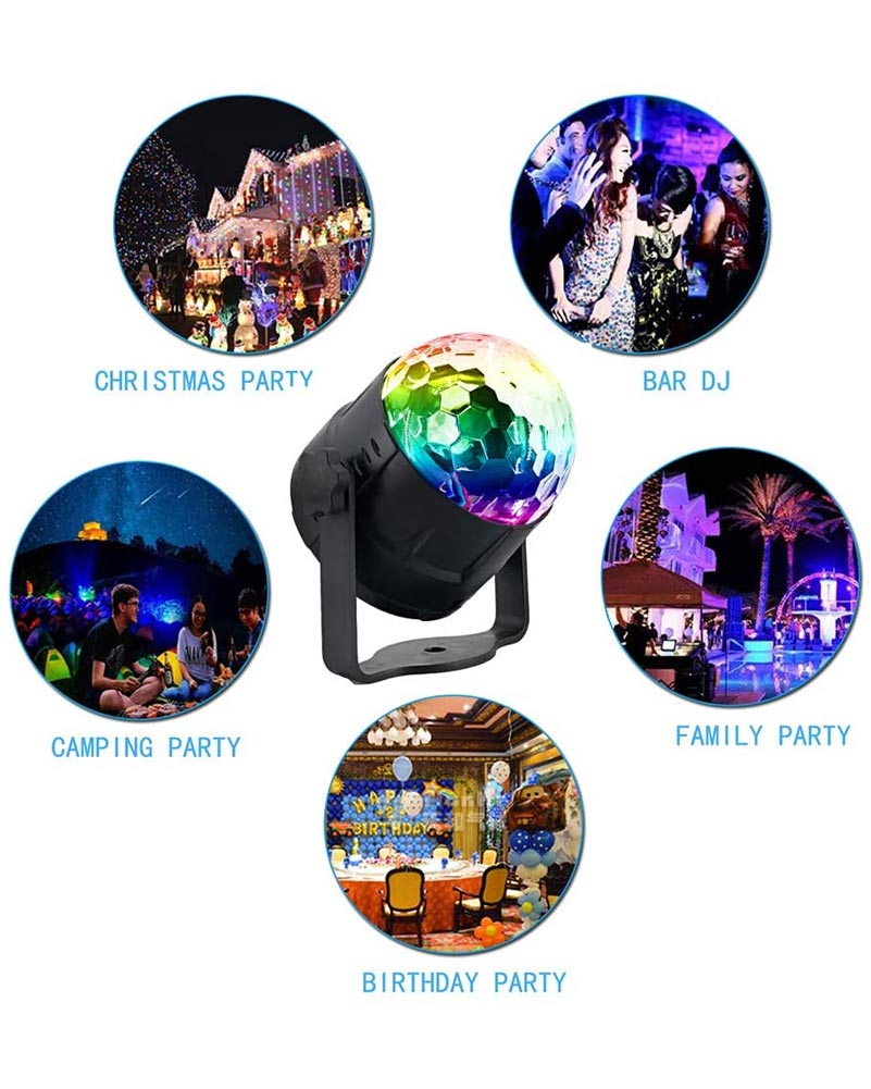 70s Disco CR Lite Mini Star Ball LED Party Light with Wire - Perfect for Dance Parties, Home Decor & Nightclub Lighting