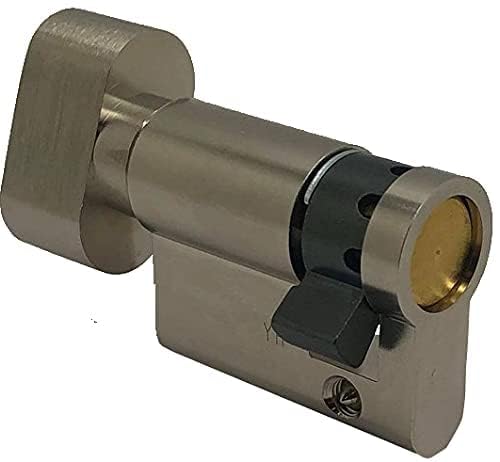ABUS 47739 Silver Door Cylinder with Knob - High Security Lock for Home, Office & Commercial Use | Easy Installation & Durable Construction