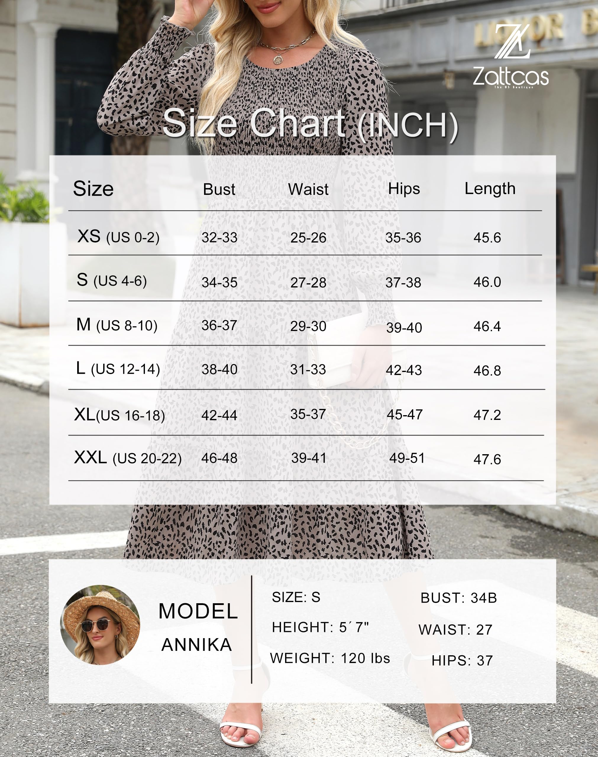 Zattcas Women's Fall Dresses 2025 - Casual Long Sleeve Smocked Boho Floral Tiered Midi Dress with Pockets for Wedding Guest, Party, Date Night & Autumn Outfits