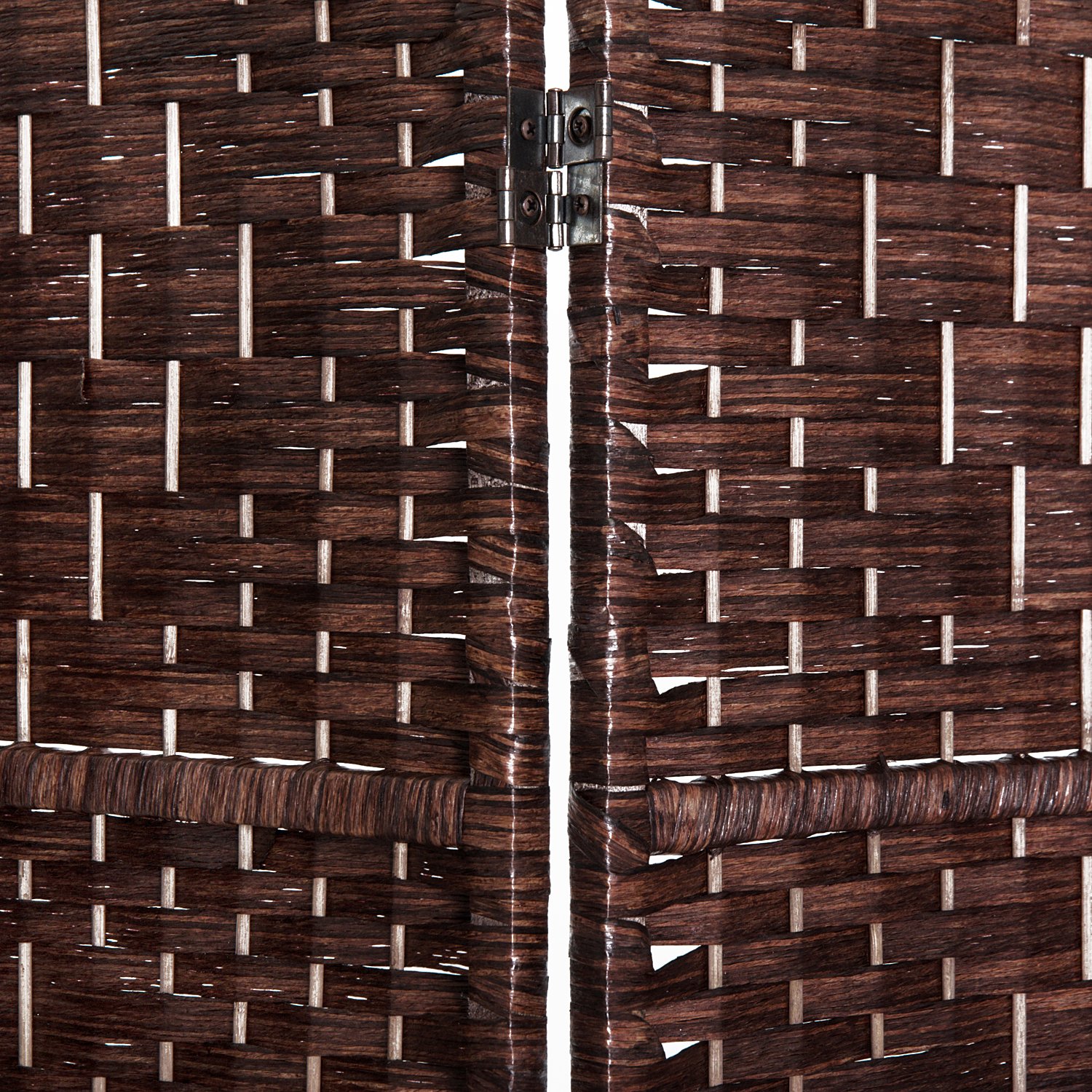 HOMCOM 6FT Tall 6-Panel Folding Privacy Screen - Portable Wicker Weave Room Divider for Bedroom, Home Office, Living Room - Brown Partition Wall for Space Separation & Decoration