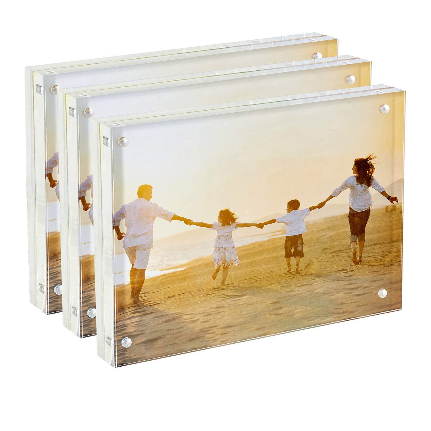 3-Pack 8x10 Inch Acrylic Picture Frames - Clear Photo Frames for Family Photos, Office Desk & Side Table Decor - Perfect for Wedding, Home & Office Display