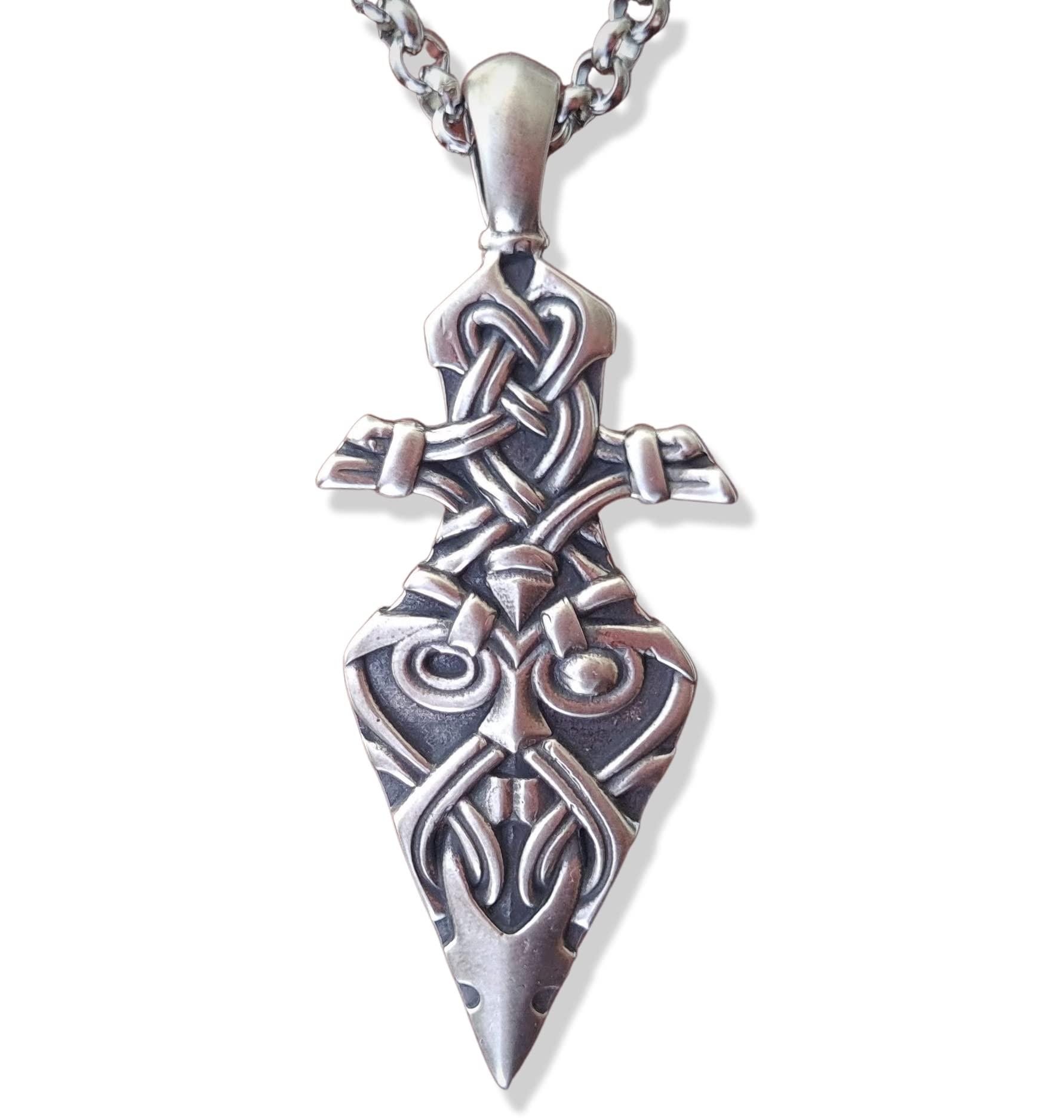 Viking Odin Gungnir Spear Pendant Necklace - Sterling Silver Viking Jewelry for Men & Women - Norse Mythology Talisman - Perfect Viking Gift for Cosplay, LARP & Norse Pagan Rituals