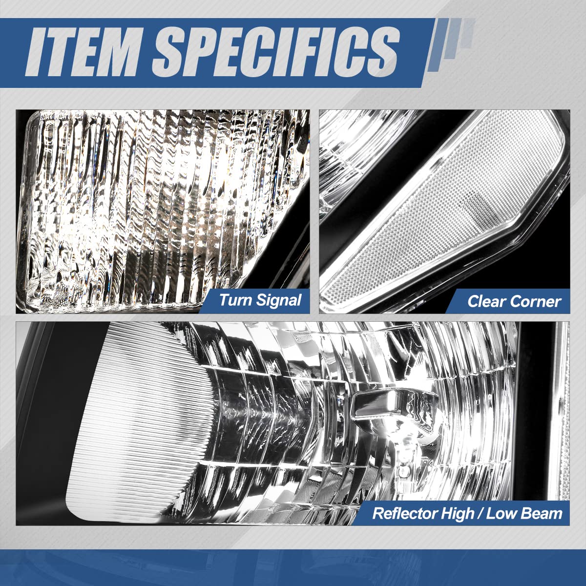 Auto Dynasty Headlight Assembly Replacement for 2009-2014 Ford F150 12th Gen - Driver & Passenger Side Headlamps with LED Signal Lights (Black Housing, Clear Lens) - Perfect for Night Driving & Off-Road Adventures