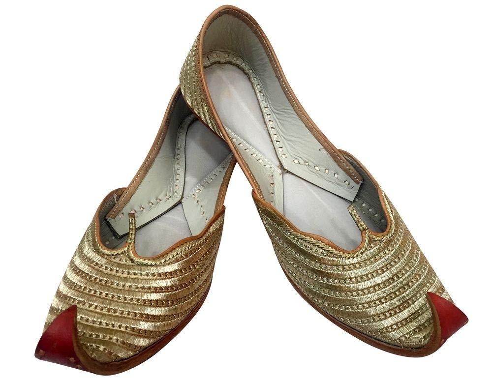 Authentic Indian Punjabi Jutti Bridal Shoes - Handmade Khussa Mojari for Weddings & Festivals | Traditional Saree Juti for Women | Perfect for Cultural Events, Parties & Ethnic Outfits