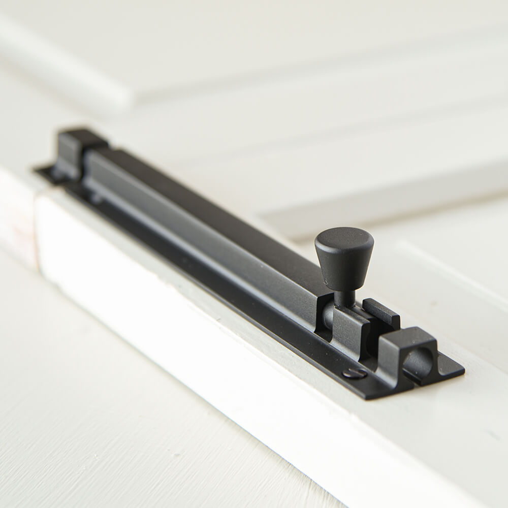 Zero Black Square Section Barrel Bolt - Heavy Duty Latch for Doors, Gates & Cabinets | Secure Locking Mechanism for Home & Commercial Use