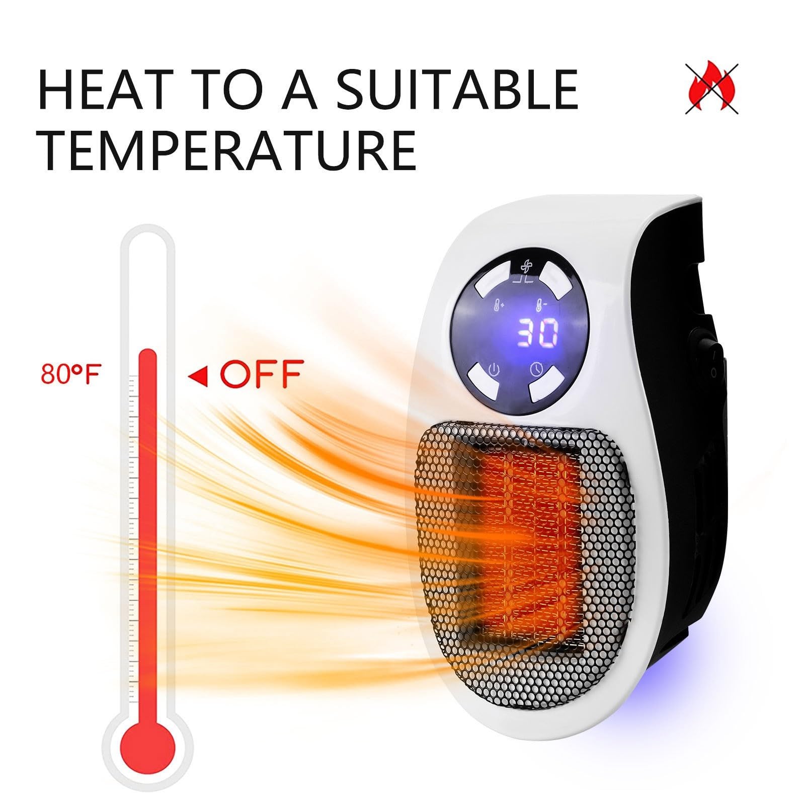 Elon Musk Ultra Air Heater 2025 - Upgraded Electric Space Heater with Adjustable Thermostat, Timer & LED Display - Energy Efficient Indoor Heater for Home, Office & Bedroom (1 Pack) - Perfect for Winter Warmth & Small Room Heating