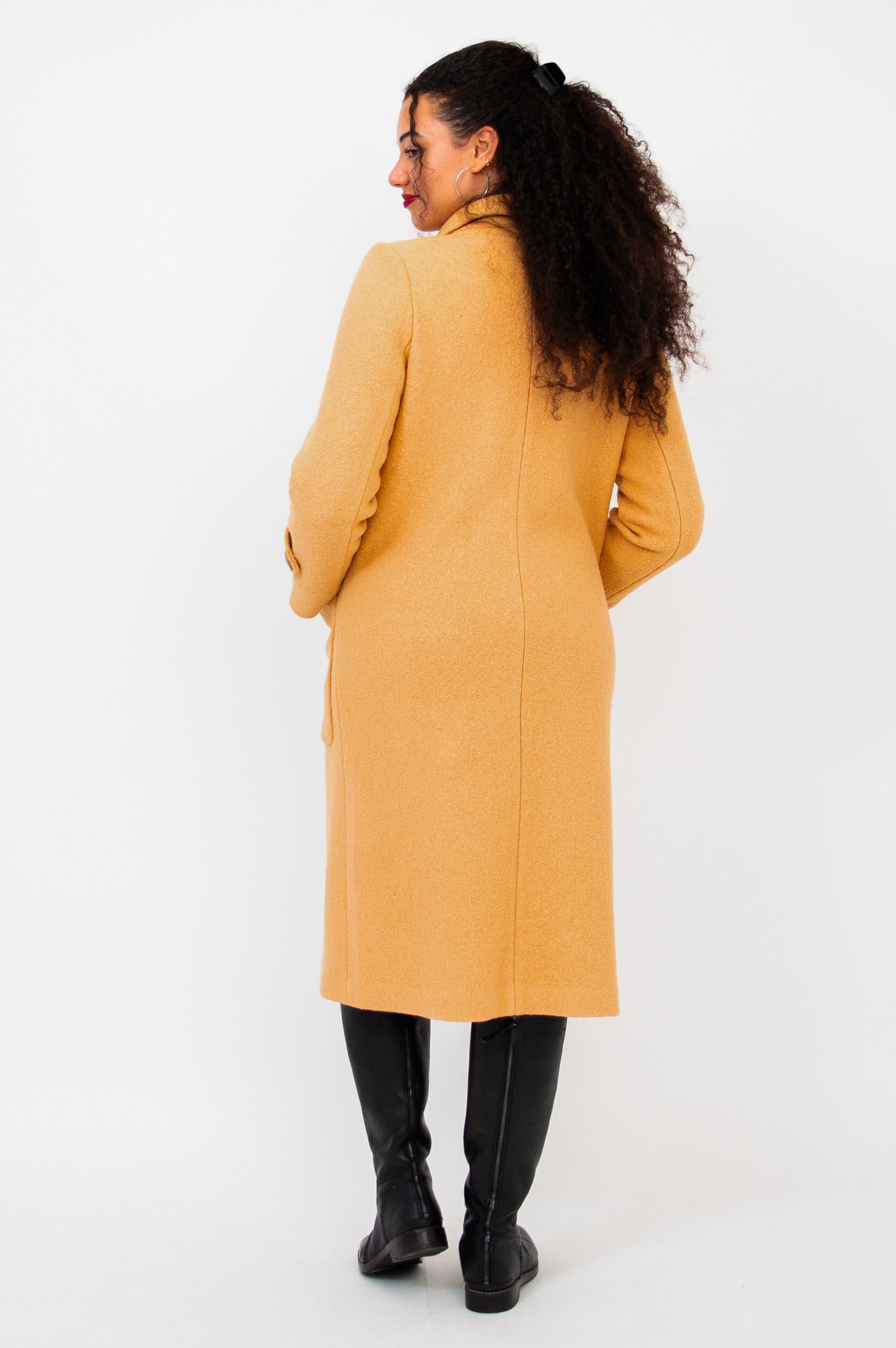 Edna Coat - Premium Boiled Wool Women's Jacket in Latte Color | Warm & Stylish Outerwear for Fall & Winter Fashion