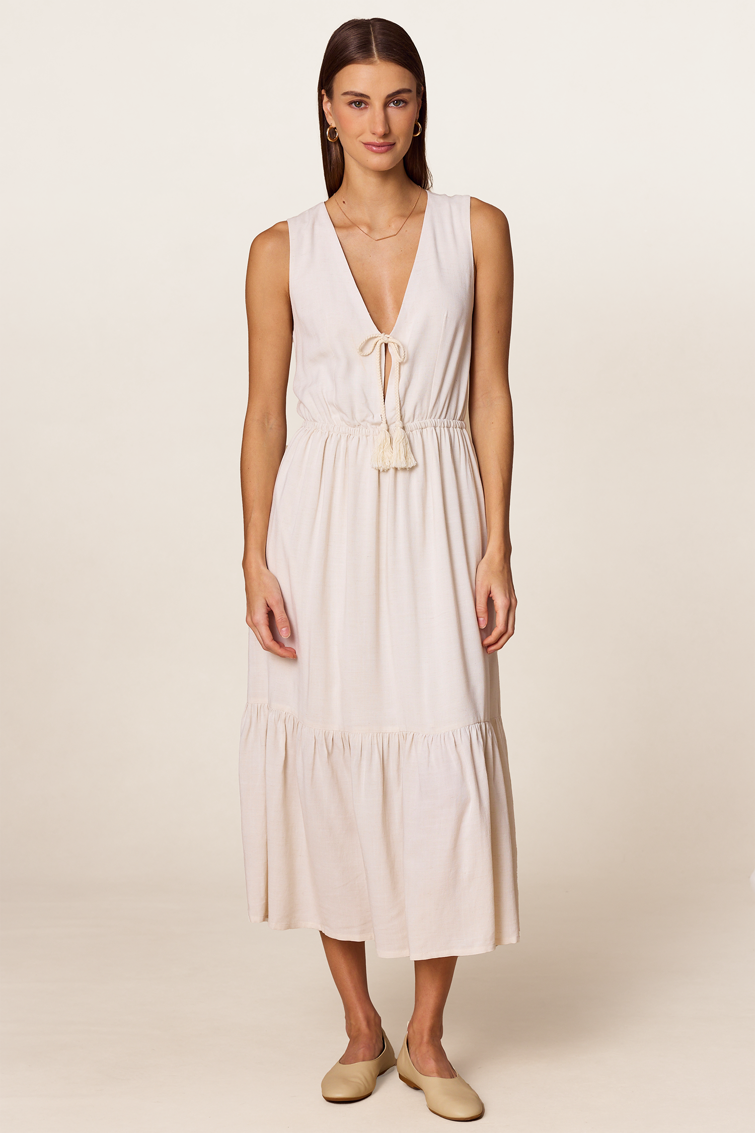Seaside Dress Bone - Stylish Summer Beach Dress for Women - Perfect for Vacations, Pool Parties & Casual Outings