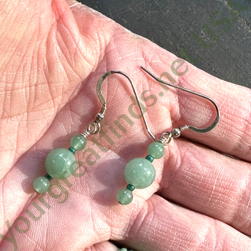Sterling Silver Mint Green Gemstone Beaded Dangle Earrings for Women - Elegant Handmade Jewelry Gift for Birthday, Wedding & Party