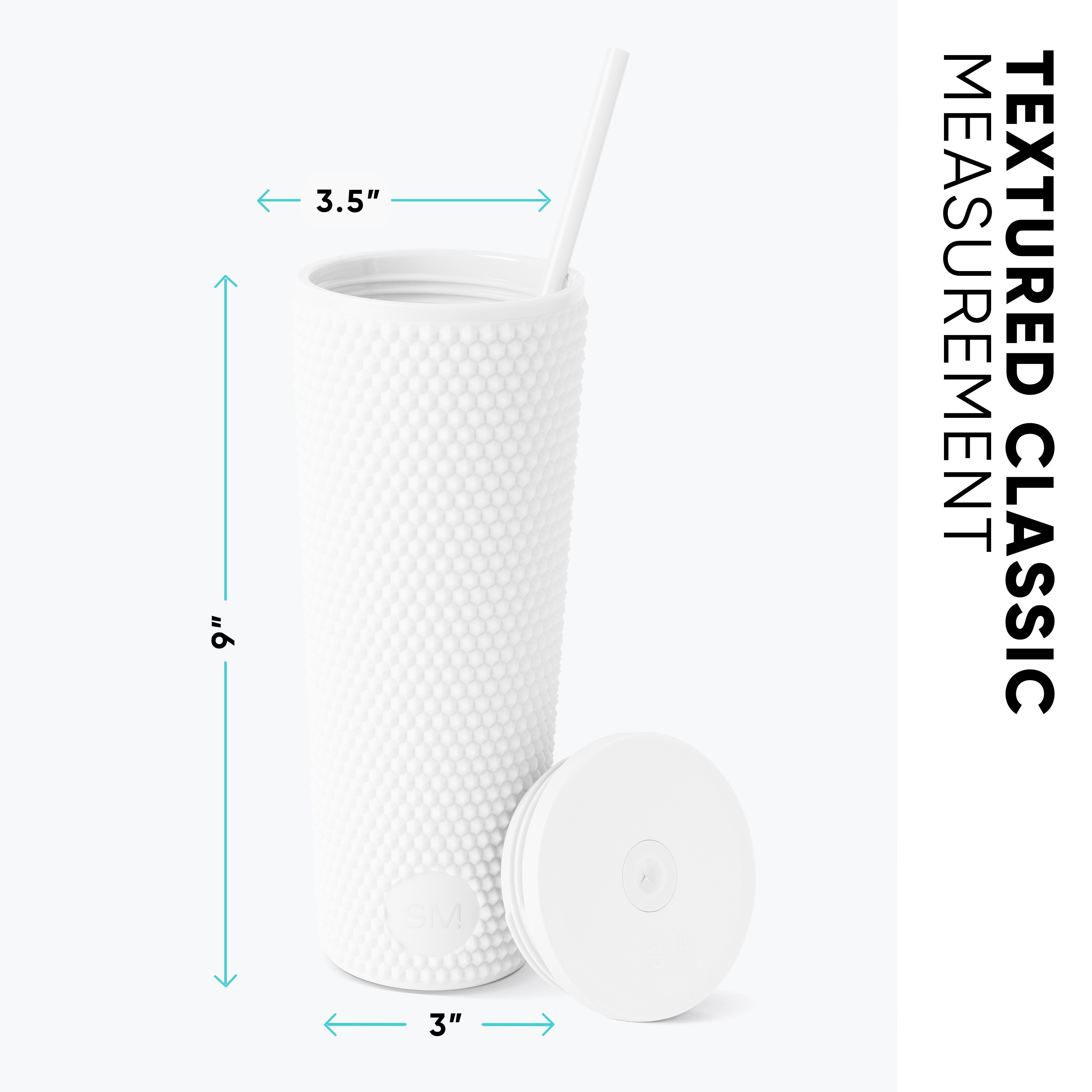 Textured Plastic Classic Tumbler with Straw Lid - Insulated Travel Mug for Hot & Cold Drinks - Perfect for Office, Gym, and Outdoor Activities