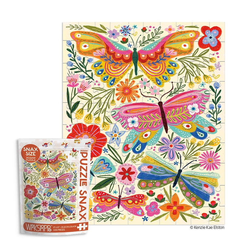 Butterfly Floral 100 Piece Jigsaw Puzzle for Adults - Colorful Garden Flowers Puzzle Game for Relaxation & Stress Relief - Perfect for Family Game Night & Home Decor