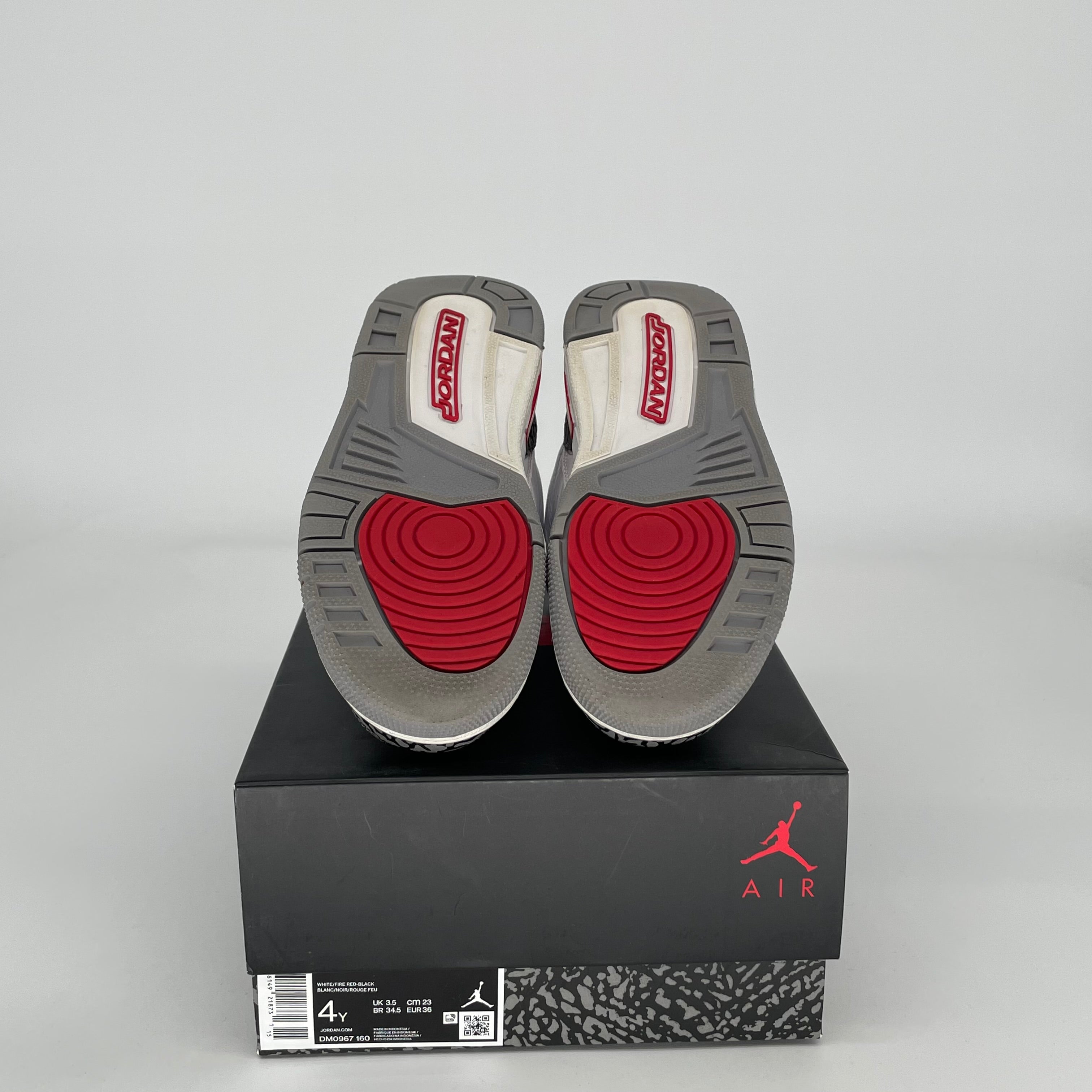 AIR JORDAN 3 Retro Fire Red Sneakers - Kids Size 4Y (DM0967-160) - Basketball Shoes for Boys & Girls - Perfect for Court Play and Street Style