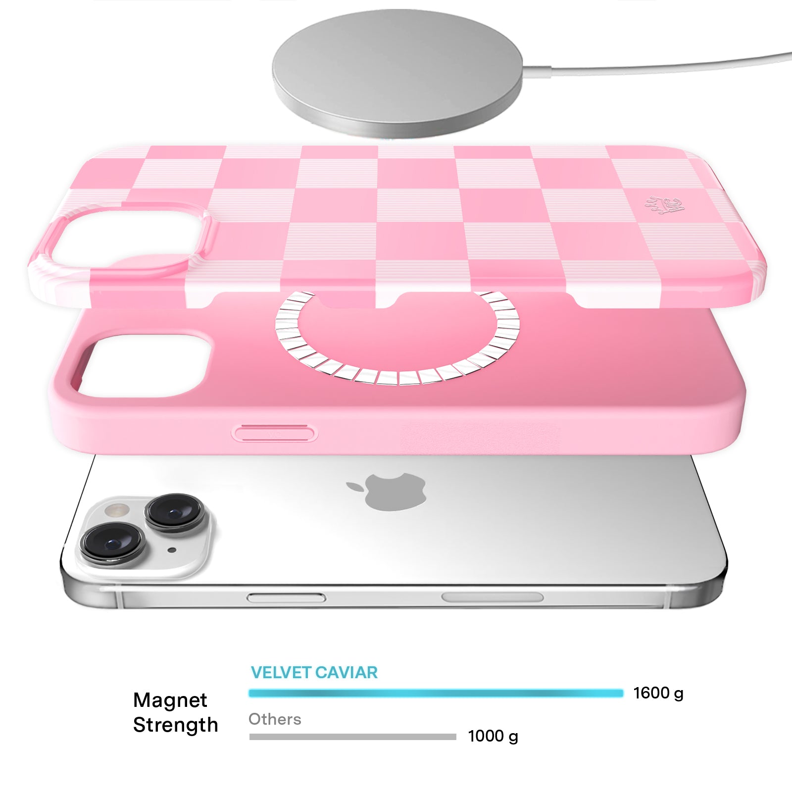 Trendy Pink Vibe Checkered Pattern iPhone Case - Cute Protective Cover for iPhone 13/14/15 Pro Max - Perfect for School, Work & Everyday Use