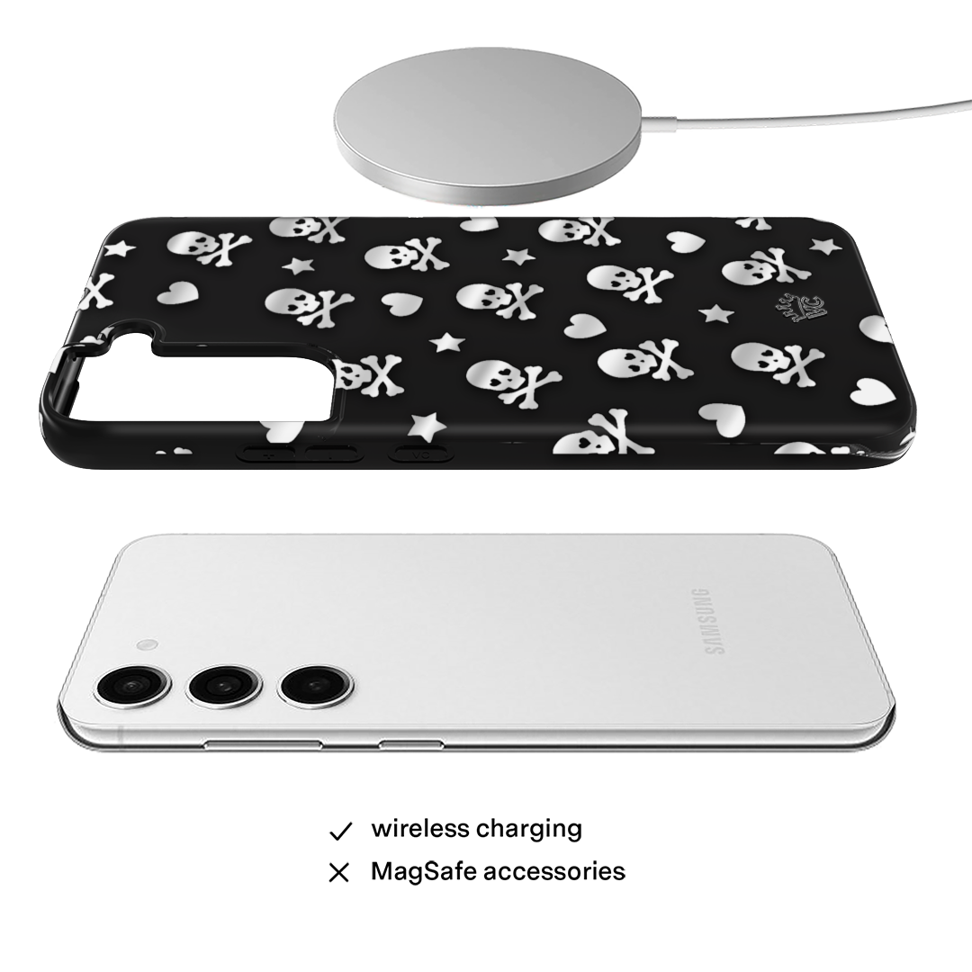 Stylish Chrome Skull Design Samsung Phone Case - Durable Protective Cover for Samsung Galaxy [Model] - Perfect for Daily Use, Parties & Gifts