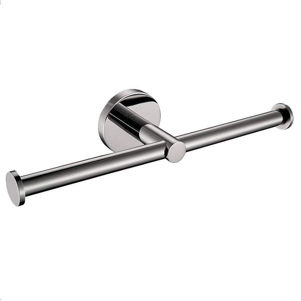 JYDQM Double Toilet Paper Holder - 304 Stainless Steel Dual Tissue Paper Dispenser, 2 Roll Brushed Nickel Wall Mount for Bathroom & Restroom Organization