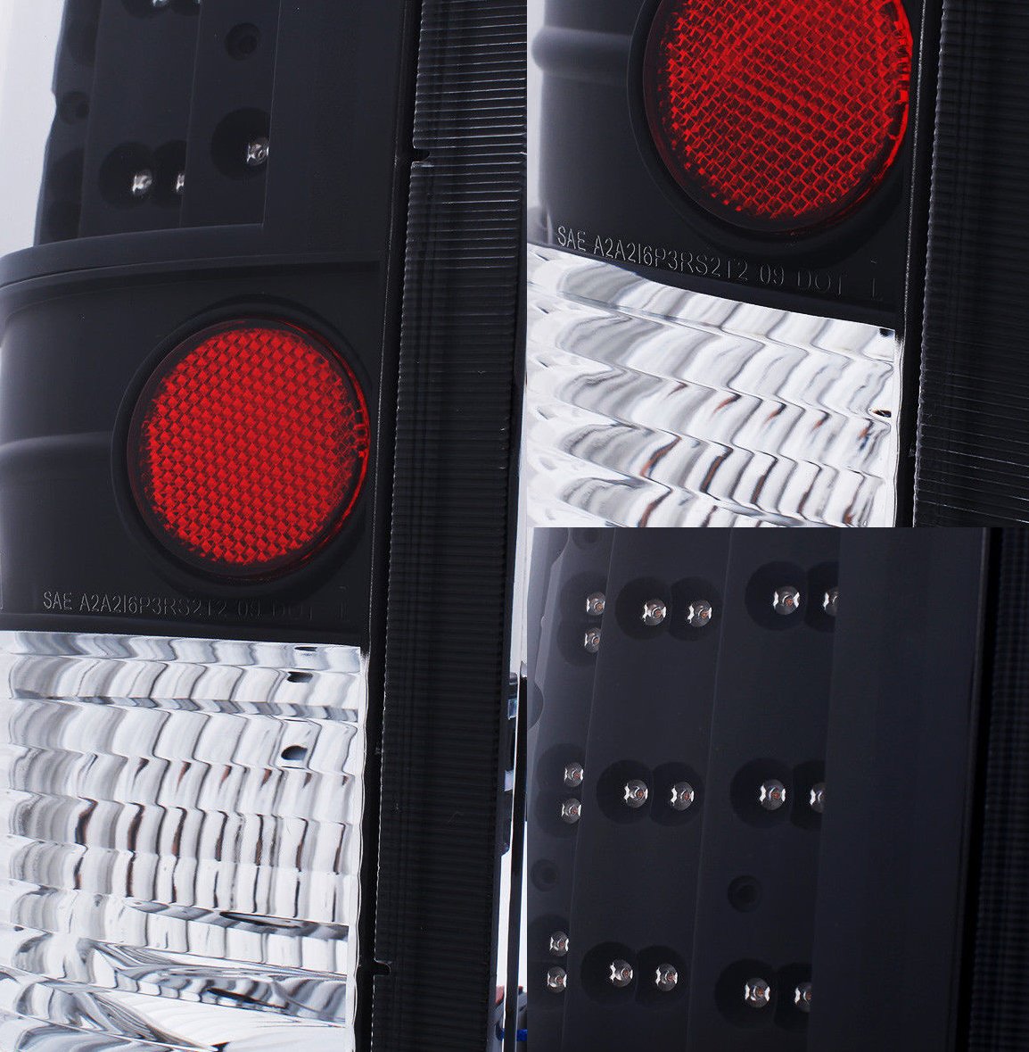Dodge Ram LED Tail Lights Assembly Set - Black Pair (Left Driver & Right Passenger Side) | Replacement for Dodge Ram 1500/2500/3500 | Enhanced Visibility & Style for Night Driving & Off-Road Adventures