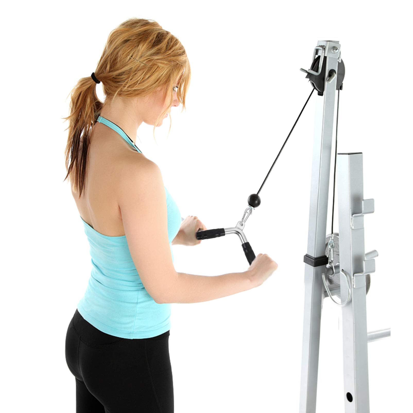 BESPORTBLE 1 Set Fitness Bar with Pulley System - Muscle Tension Bar, Pull Rod Exercise Machine Attachments for Home Gym - Down Handle Grip for Strength Training & Muscle Building | Perfect for CrossFit, Weightlifting & Home Workouts