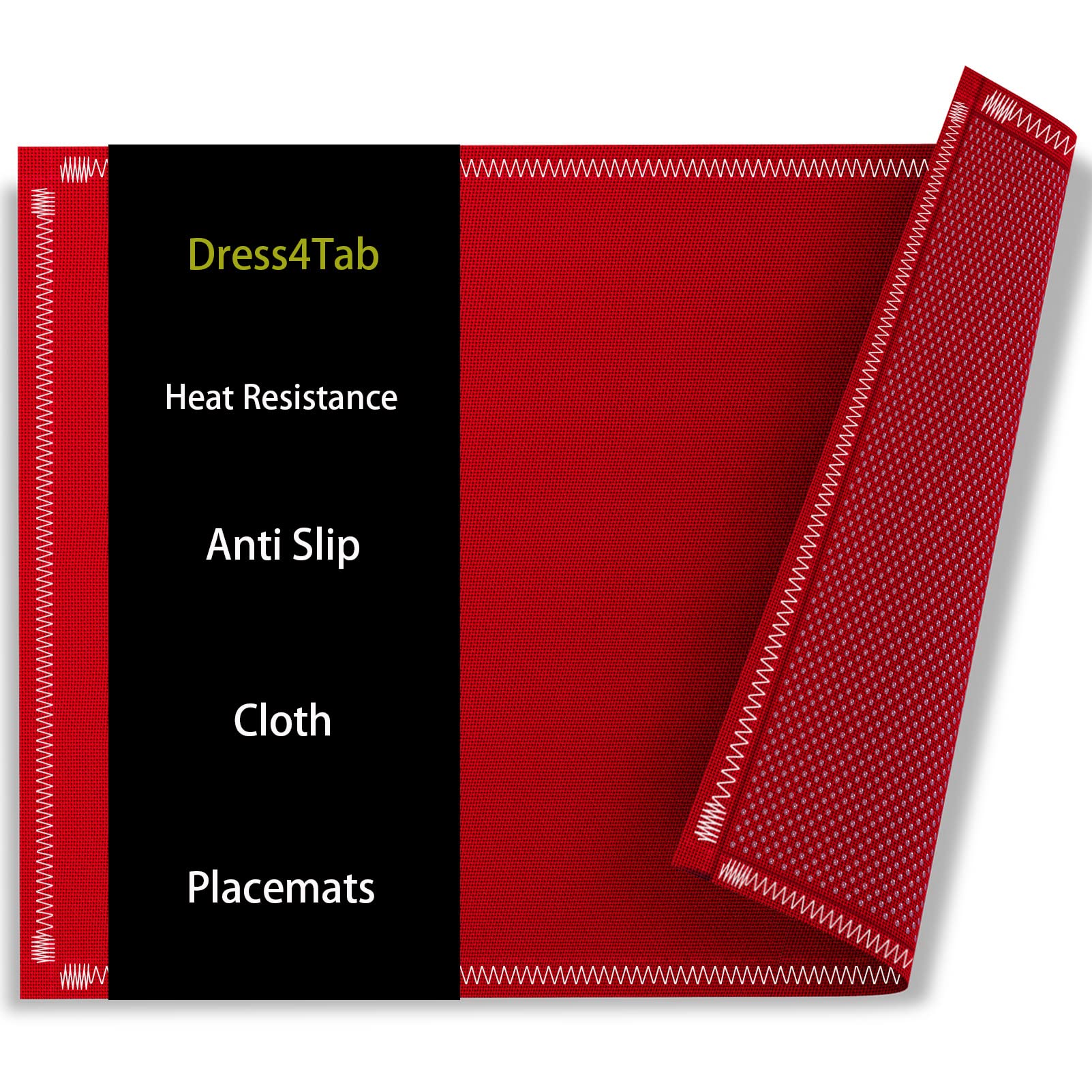 6-Pack Non-Slip Heat Resistant Red Christmas Placemats with Boho Embroidery - Cotton Linen Table Mats for Dining & Kitchen - Machine Washable - Perfect for Holiday Dinners, Parties & Festive Home Decor