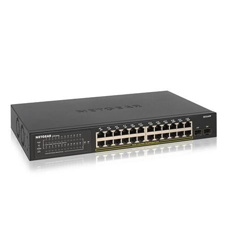 24 Port Gigabit PoE+ Smart Switch NET GS324TP 100NAS - Power Over Ethernet Network Switch for Office, Home & Business Networking