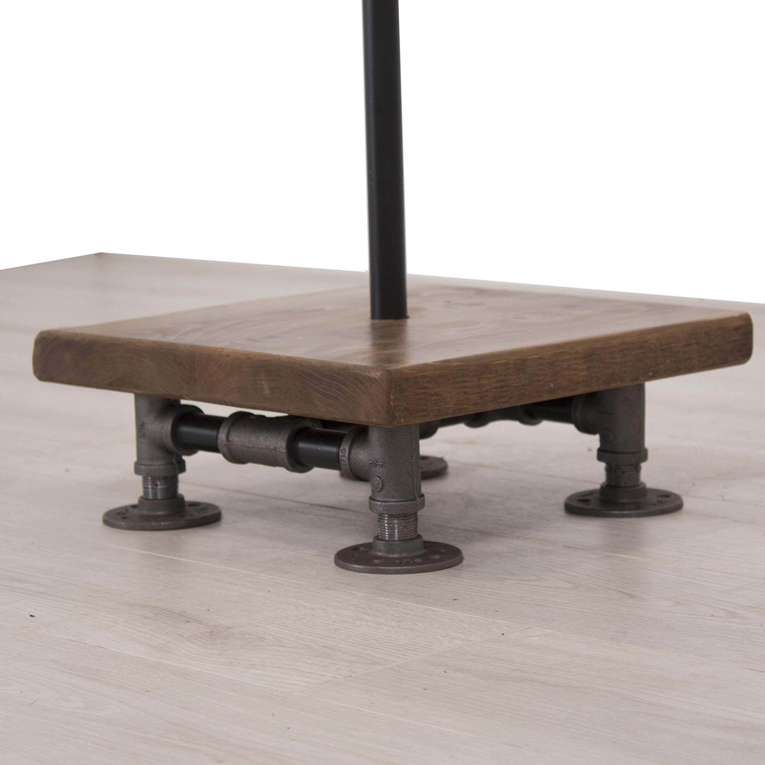 Industrial Pipe & Wood Garment Rack - 2-Way Clothing Rack with Shelves for Closet Organization, Storage & Display - Perfect for Retail Stores, Boutiques & Home Closet Organization