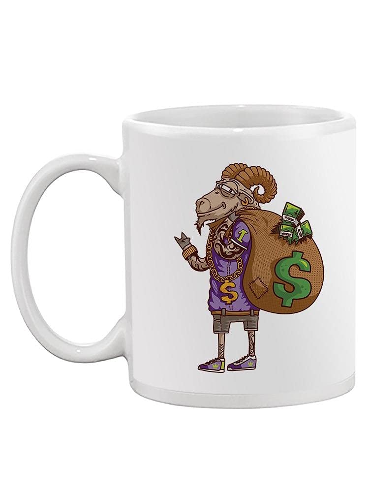 Smartprints Funny Cool Sheep with Money Bag Coffee Mug - Ceramic Unisex Gift for Office, Home & Gifts - Perfect for Coffee, Tea & Hot Drinks
