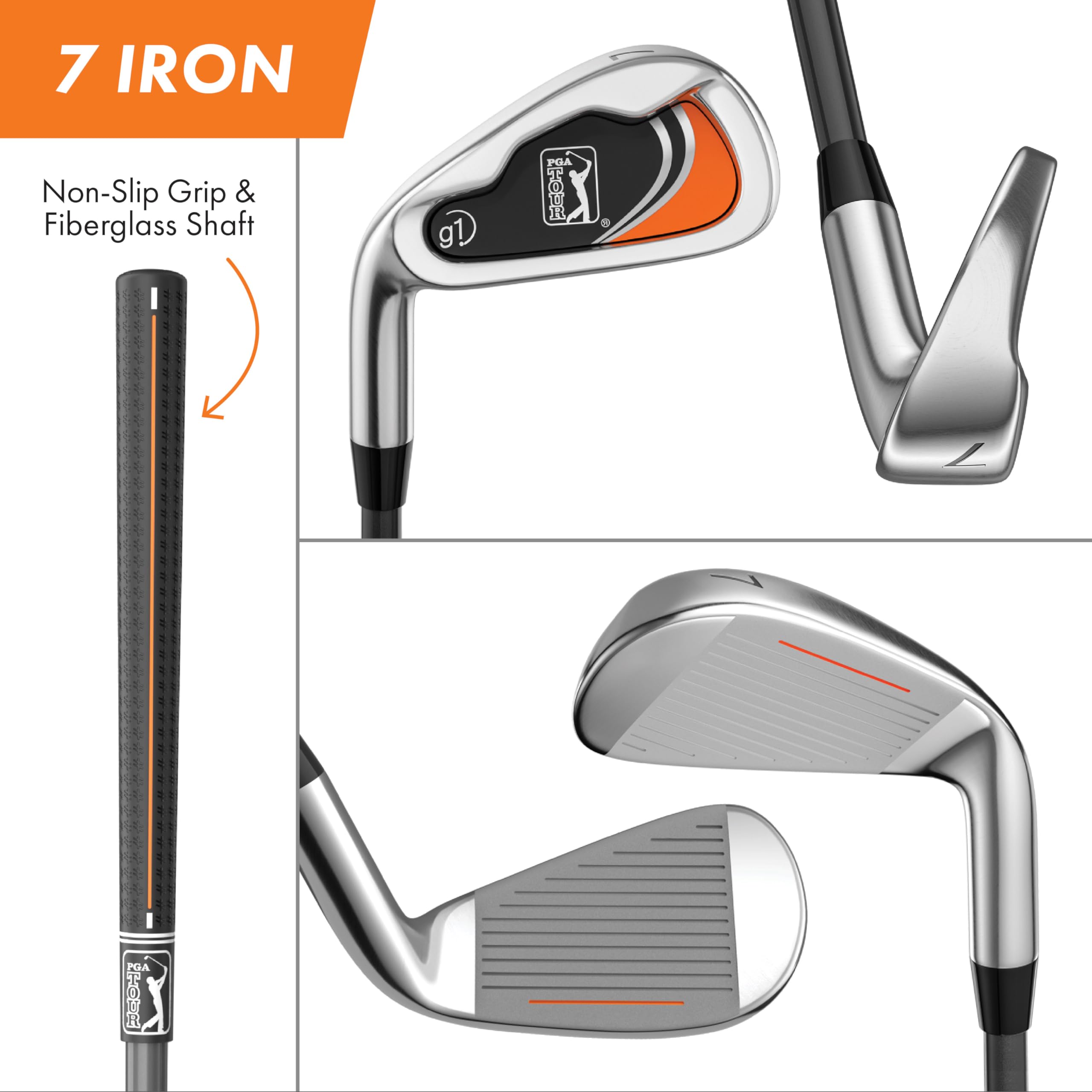 **PGA TOUR Youth Golf Club Set for Kids Ages 8-12 (4’8”-5’2”) & 12+ (5’2”+) – Right & Left Handed Junior Golf Clubs with Lightweight Stand Bag, Mallet Putter, Hybrid & Driver – Perfect for Beginners, Practice & Junior Tournaments**