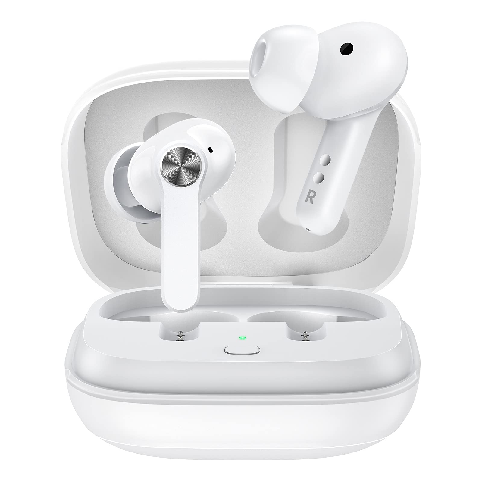 Blackview Wireless Earbuds Bluetooth 5.3 with ANC & Wireless Charging - HiFi Deep Bass Crystal Clear Sound True Wireless Earbuds (White) - Perfect for Gym, Running, Travel & Work Calls