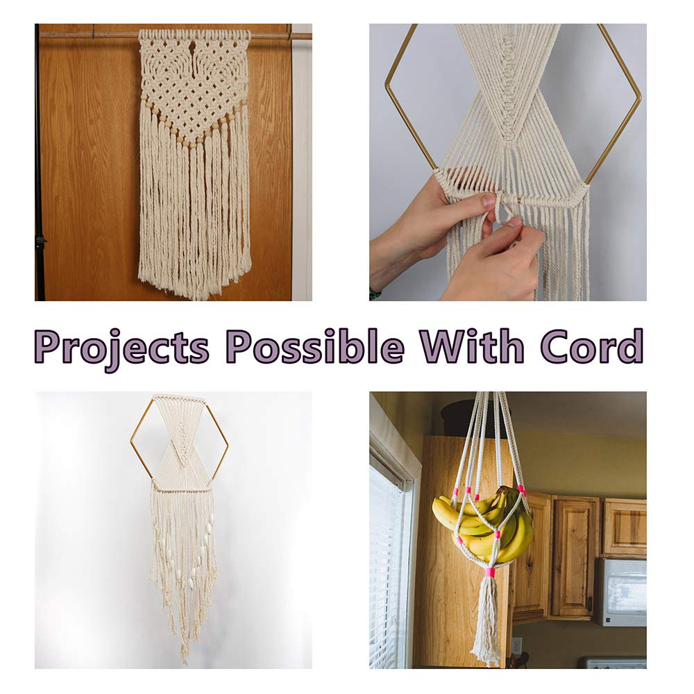 CRAFT COUNTY – 4mm x 200m Natural Cotton Macrame Rope – Premium Macrame Cord for Wall Hangings, DIY Crafts, Knitting & Plant Hangers – Perfect for Home Decor, Boho Style & Handmade Gifts