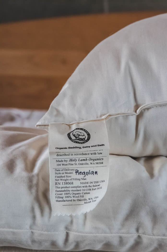 Holy Lamb Organic Wool Pillows - Standard Size for Better Sleep