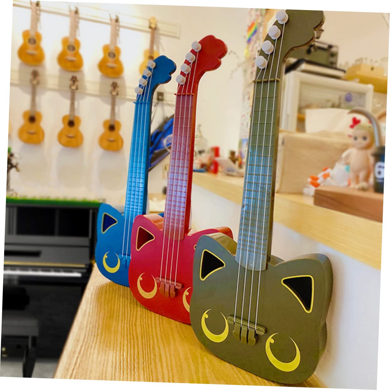 MUSISALY 1-Piece Mini Plastic Ukulele Toy Guitar for Toddlers & Kids - Beginner Musical Instrument for Children, Red - Perfect for Early Music Education, Birthday Gifts & Pretend Play
